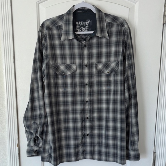 Kuhl Other - Kuhl plaid snap front Ionik long sleeve shirt L